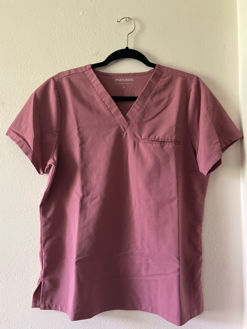 Mandala Women's Pink, One Pocket Scrub Top